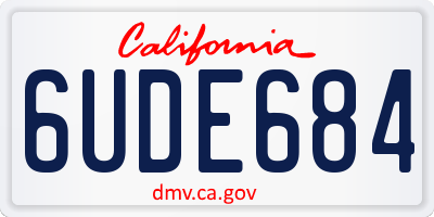 CA license plate 6UDE684