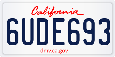 CA license plate 6UDE693