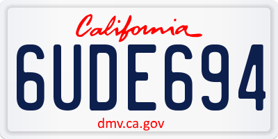 CA license plate 6UDE694