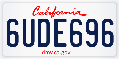 CA license plate 6UDE696