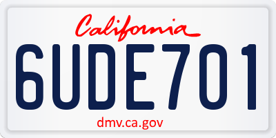 CA license plate 6UDE701