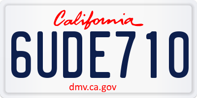 CA license plate 6UDE710
