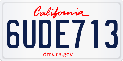 CA license plate 6UDE713