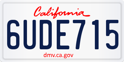 CA license plate 6UDE715
