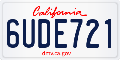 CA license plate 6UDE721