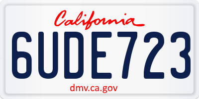 CA license plate 6UDE723
