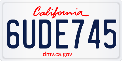 CA license plate 6UDE745