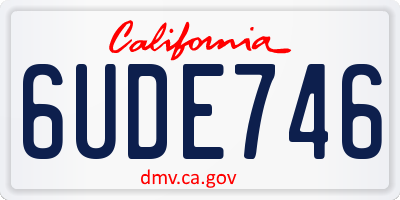 CA license plate 6UDE746