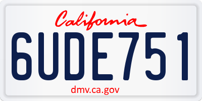 CA license plate 6UDE751