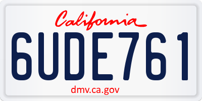 CA license plate 6UDE761