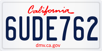 CA license plate 6UDE762