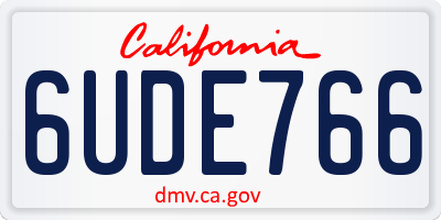 CA license plate 6UDE766