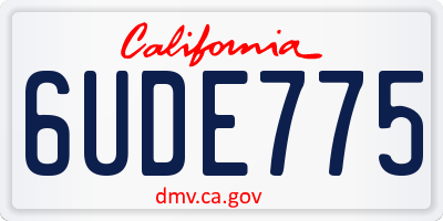 CA license plate 6UDE775