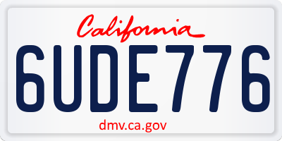 CA license plate 6UDE776