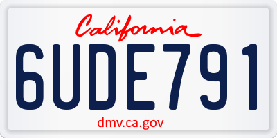 CA license plate 6UDE791