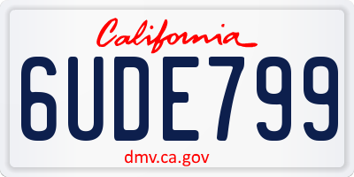 CA license plate 6UDE799