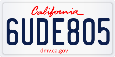CA license plate 6UDE805
