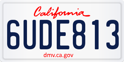 CA license plate 6UDE813