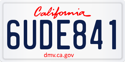 CA license plate 6UDE841