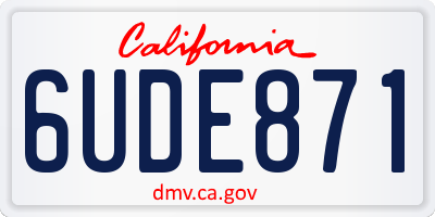 CA license plate 6UDE871
