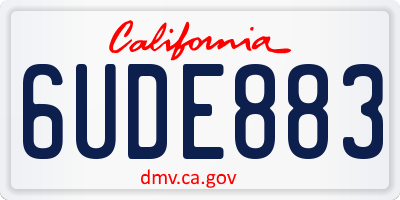 CA license plate 6UDE883