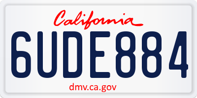 CA license plate 6UDE884