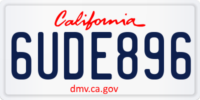 CA license plate 6UDE896