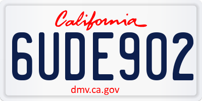 CA license plate 6UDE902