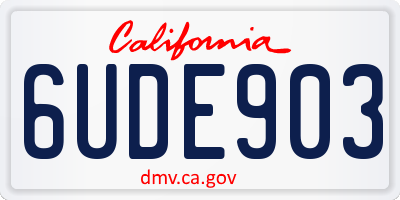 CA license plate 6UDE903