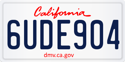 CA license plate 6UDE904