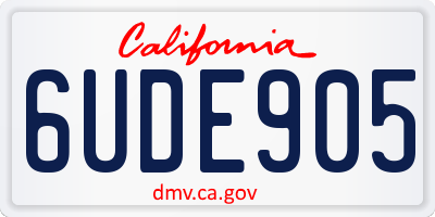 CA license plate 6UDE905