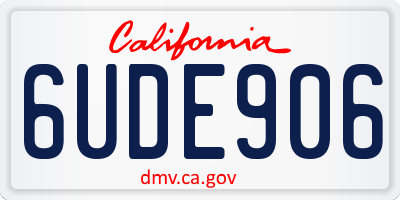 CA license plate 6UDE906