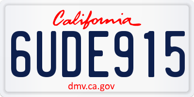 CA license plate 6UDE915