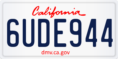 CA license plate 6UDE944