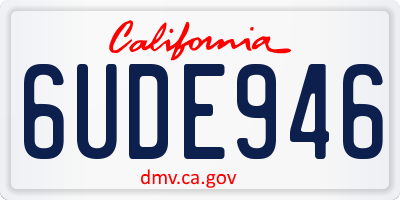 CA license plate 6UDE946