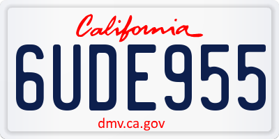 CA license plate 6UDE955
