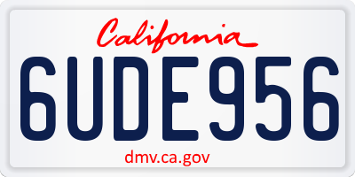 CA license plate 6UDE956