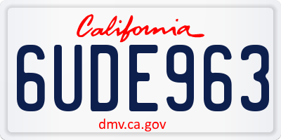 CA license plate 6UDE963