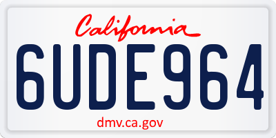CA license plate 6UDE964