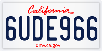 CA license plate 6UDE966