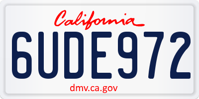 CA license plate 6UDE972