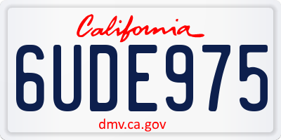 CA license plate 6UDE975
