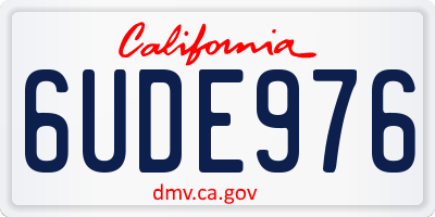 CA license plate 6UDE976