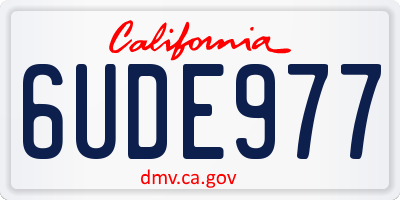 CA license plate 6UDE977