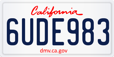 CA license plate 6UDE983