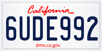 CA license plate 6UDE992