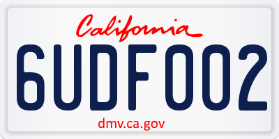 CA license plate 6UDF002