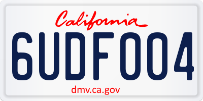 CA license plate 6UDF004