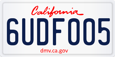 CA license plate 6UDF005