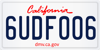 CA license plate 6UDF006
